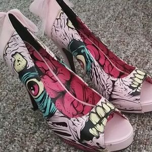 Iron fist pink zombie heels
